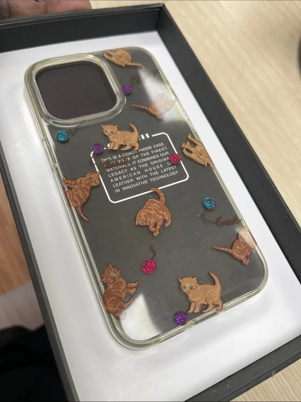 Coach Protective Case for the iPhone 13 Pro w/ cat print New